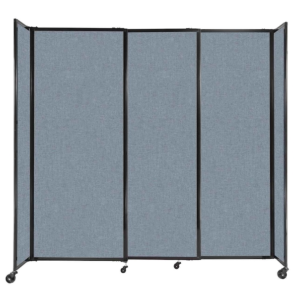 StraightWall Sliding Portable Partition 7'2" x 6'10" Powder Blue Fabric